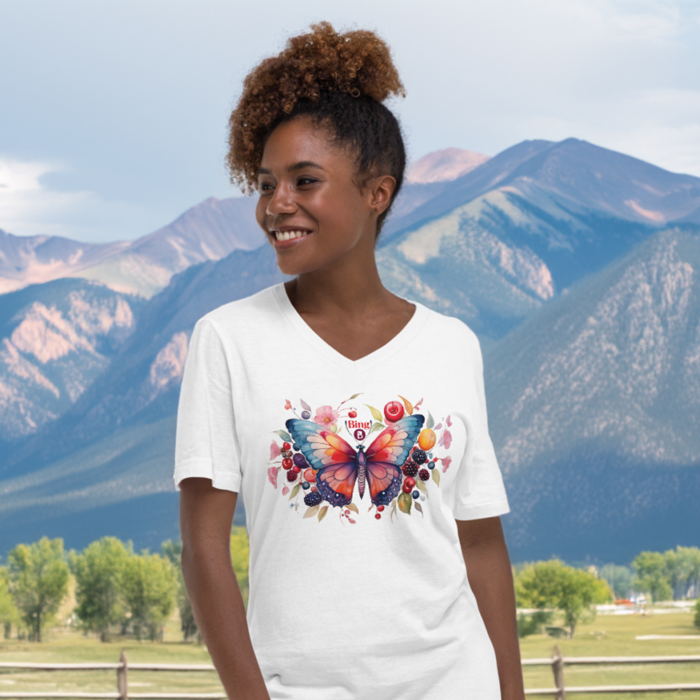 Bing Butterfly Short Sleeve V-Neck T-Shirt - Image 2